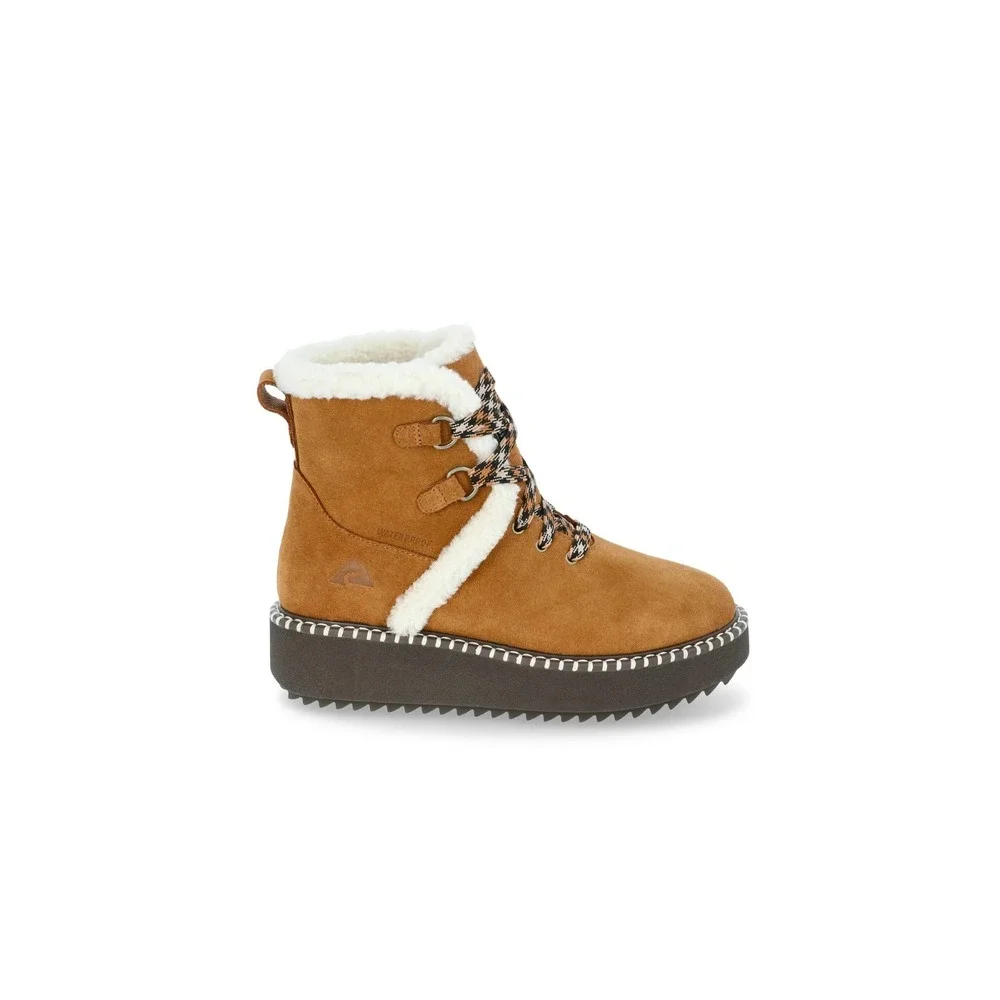 OZARK TRAIL GIRLS SIZE 12 Leather Platform Snow‎ Boots 3M THINSULATE WATERPROOF